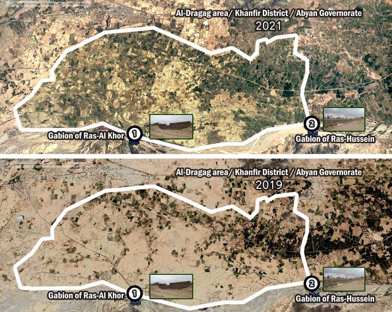 Two maps of a desert